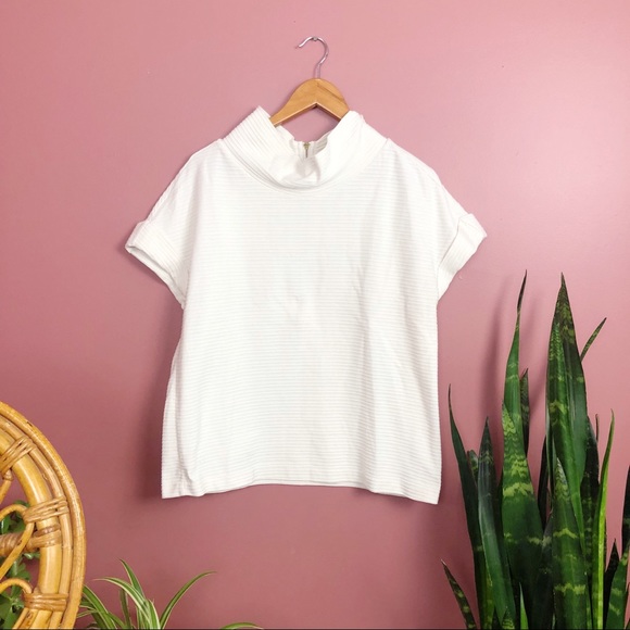 Anthropologie Tops - POSTMARK • Anthropologie | Cream Ribbed Shirt | LG